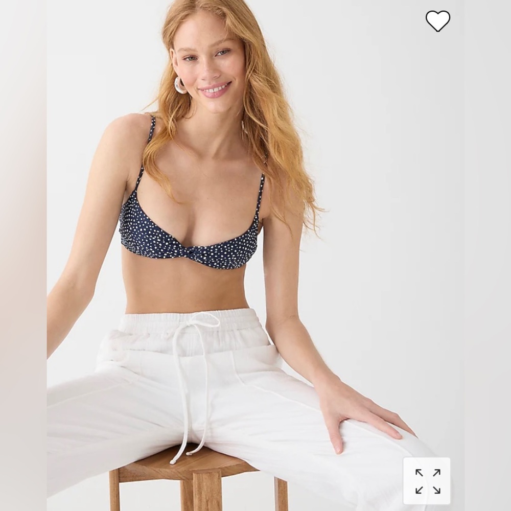 J Crew Strappy Twist Bikini Top in Dot size XS - Picture 1 of 14